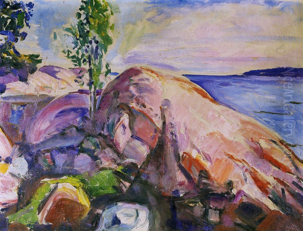 Spring by the Coast Oil Painting by Edvard Munch