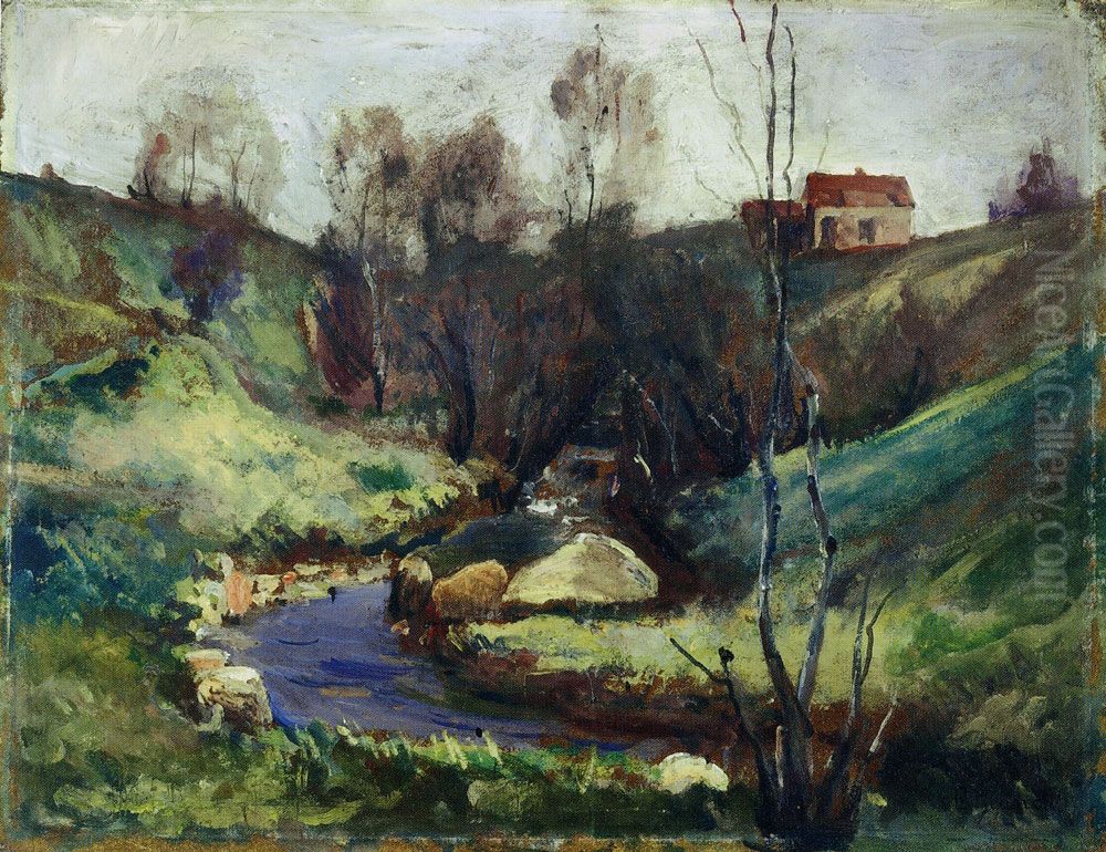Stream in Spring Oil Painting by Edvard Munch