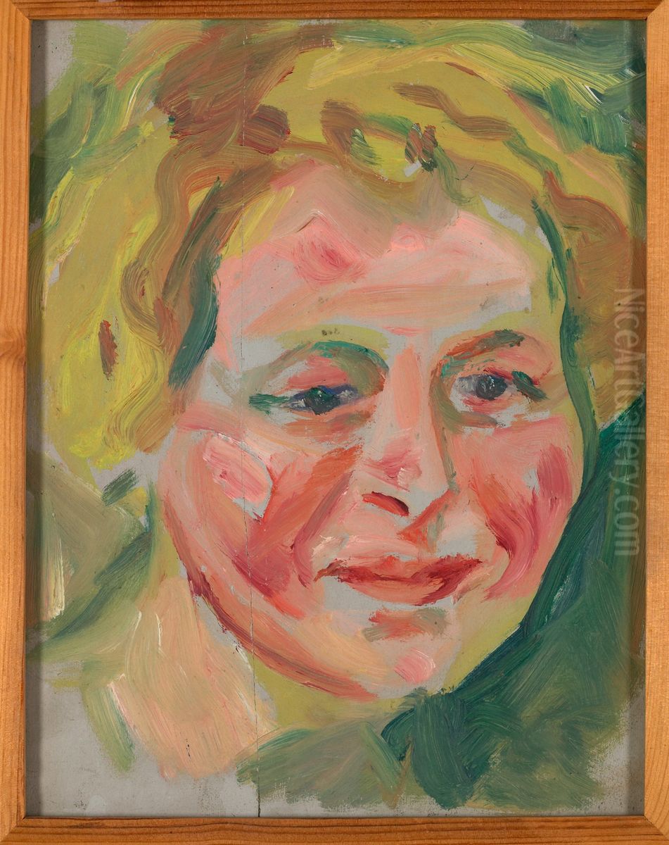 Study of a Head Oil Painting by Edvard Munch