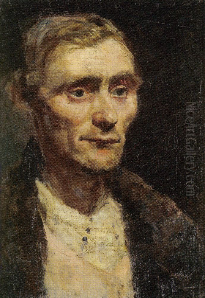Study of a Man's Head Oil Painting by Edvard Munch