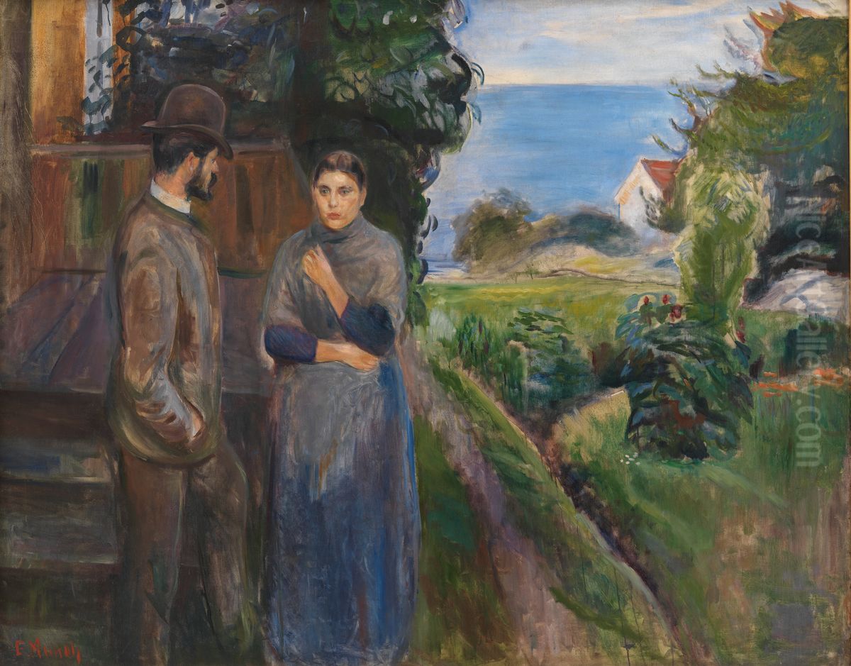 Summer Evening Oil Painting by Edvard Munch