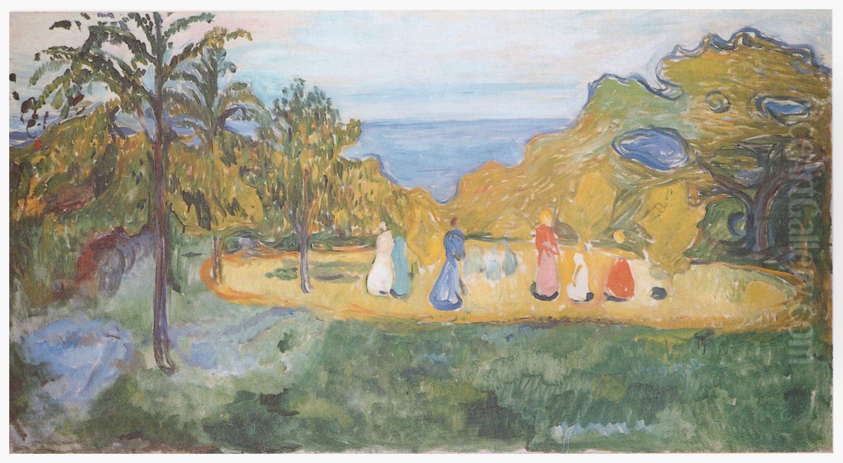 Summer in the Park (The Linde Frieze) Oil Painting by Edvard Munch