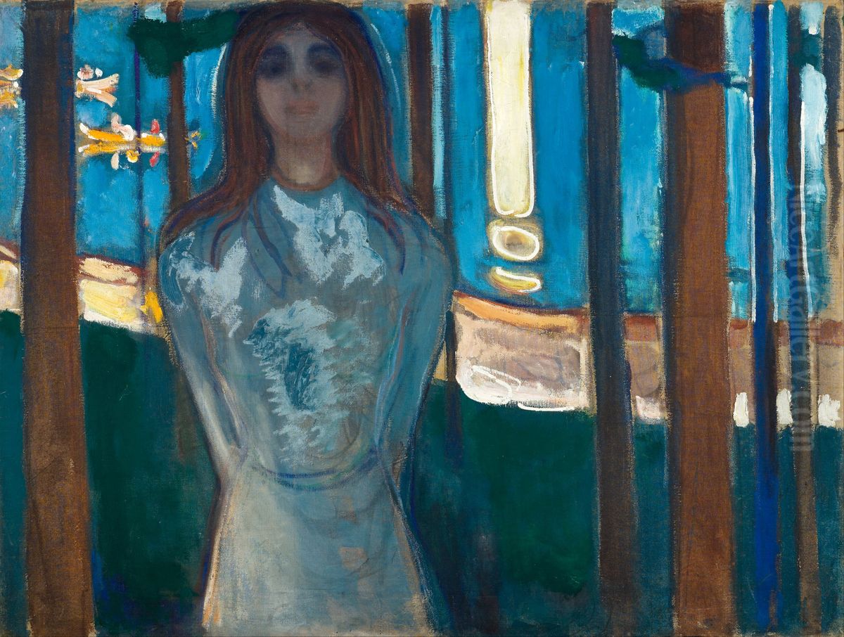 Summer Night. The Voice Oil Painting by Edvard Munch