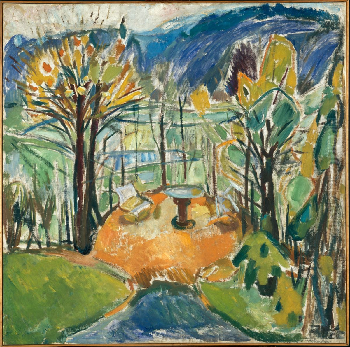 The Arbour in Late Autumn Oil Painting by Edvard Munch