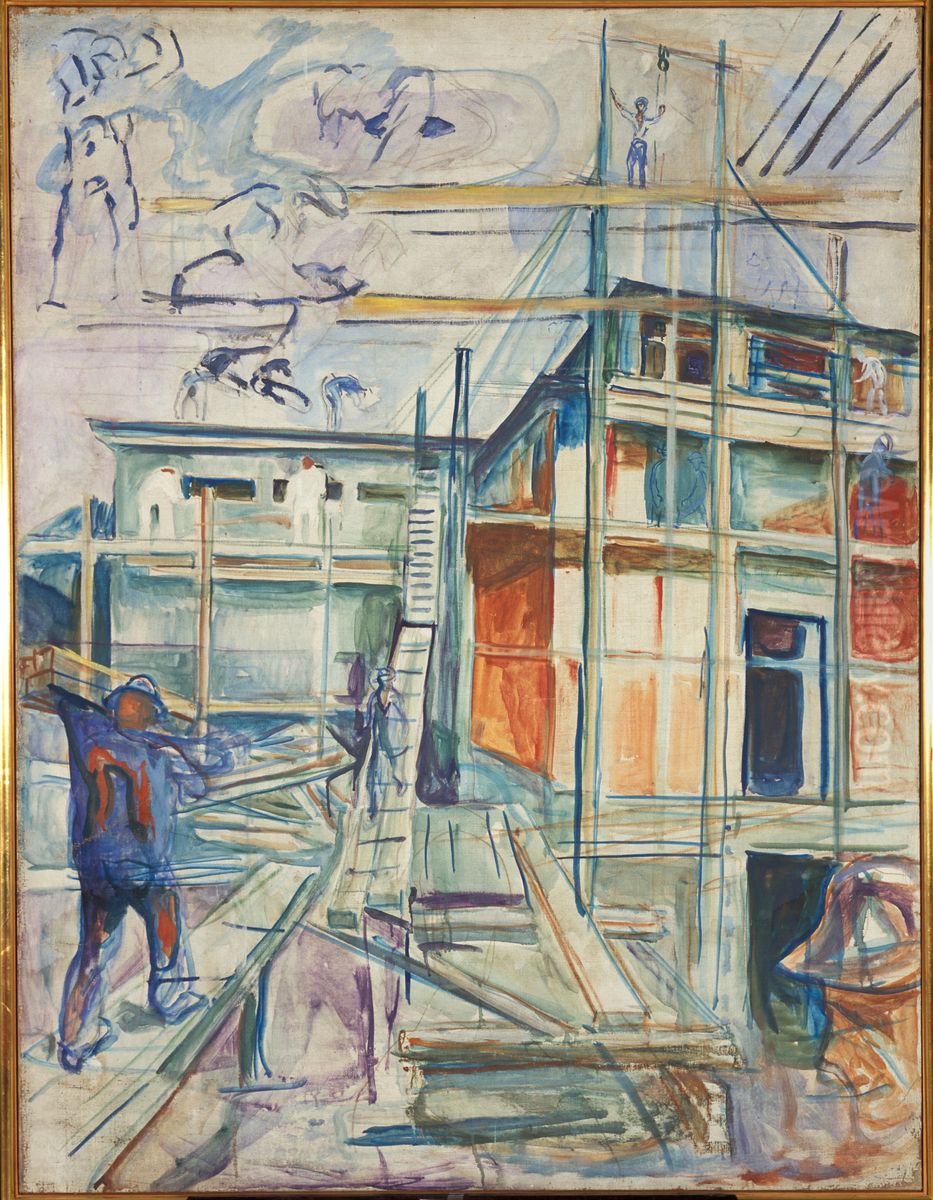 The Building of the Winter Studio Oil Painting by Edvard Munch