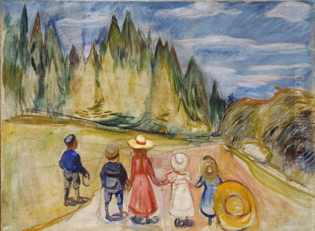 Eventyrskogen Oil Painting by Edvard Munch