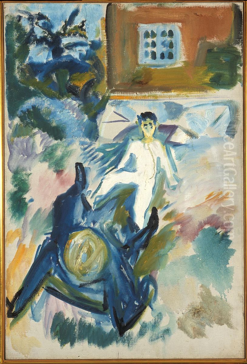 The Fight Oil Painting by Edvard Munch