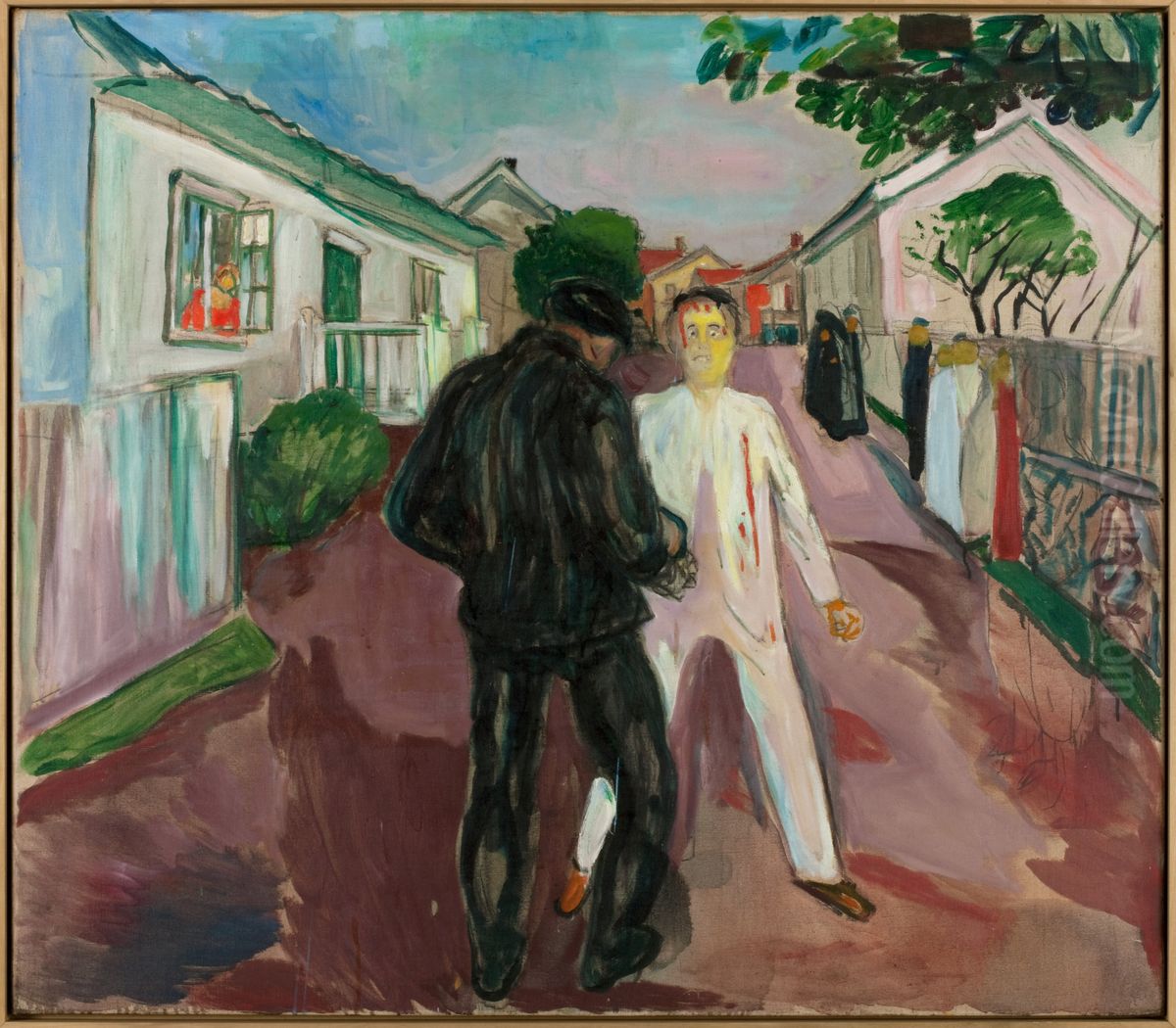 The Fight Oil Painting by Edvard Munch