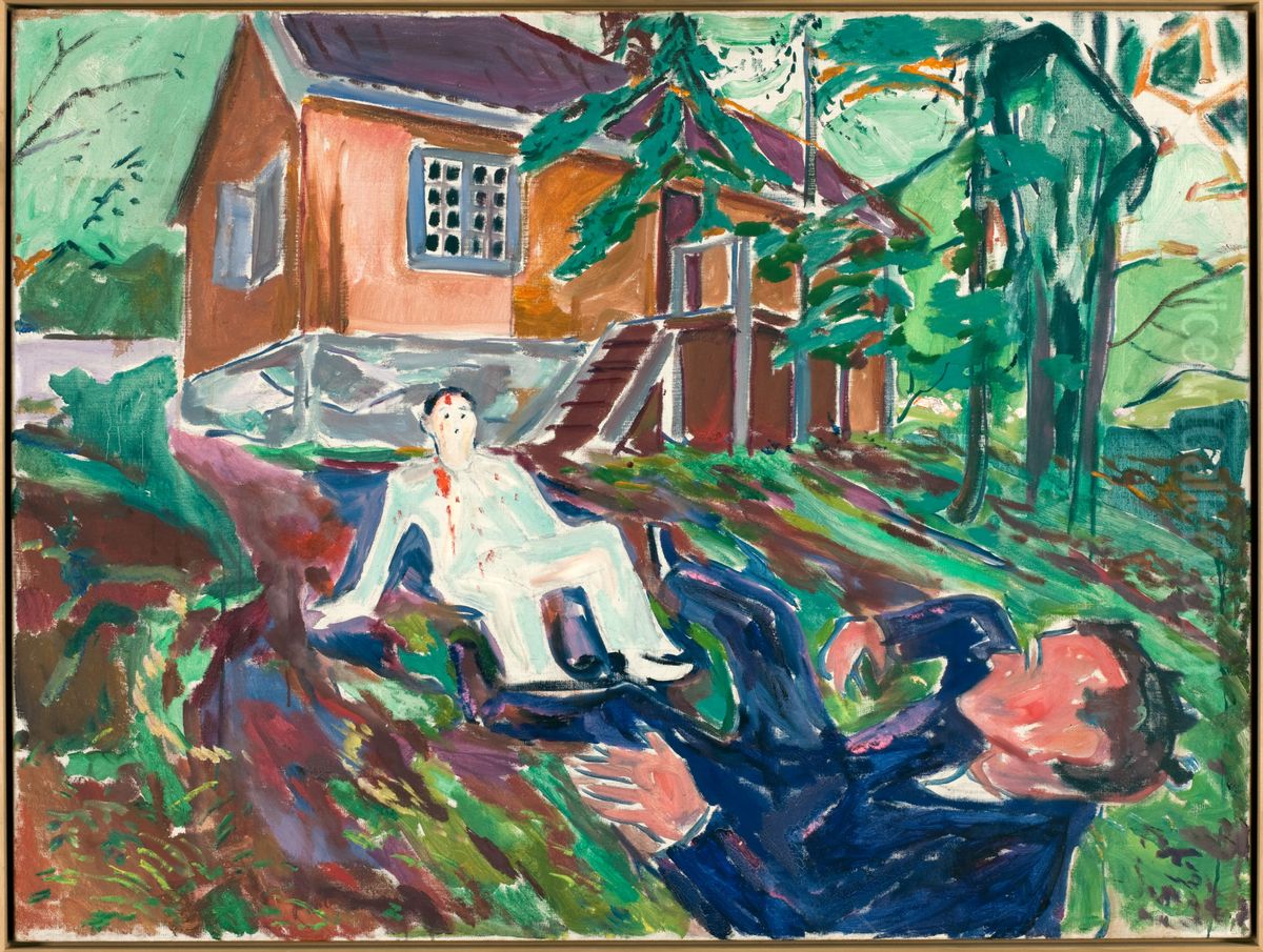 The Fight Oil Painting by Edvard Munch
