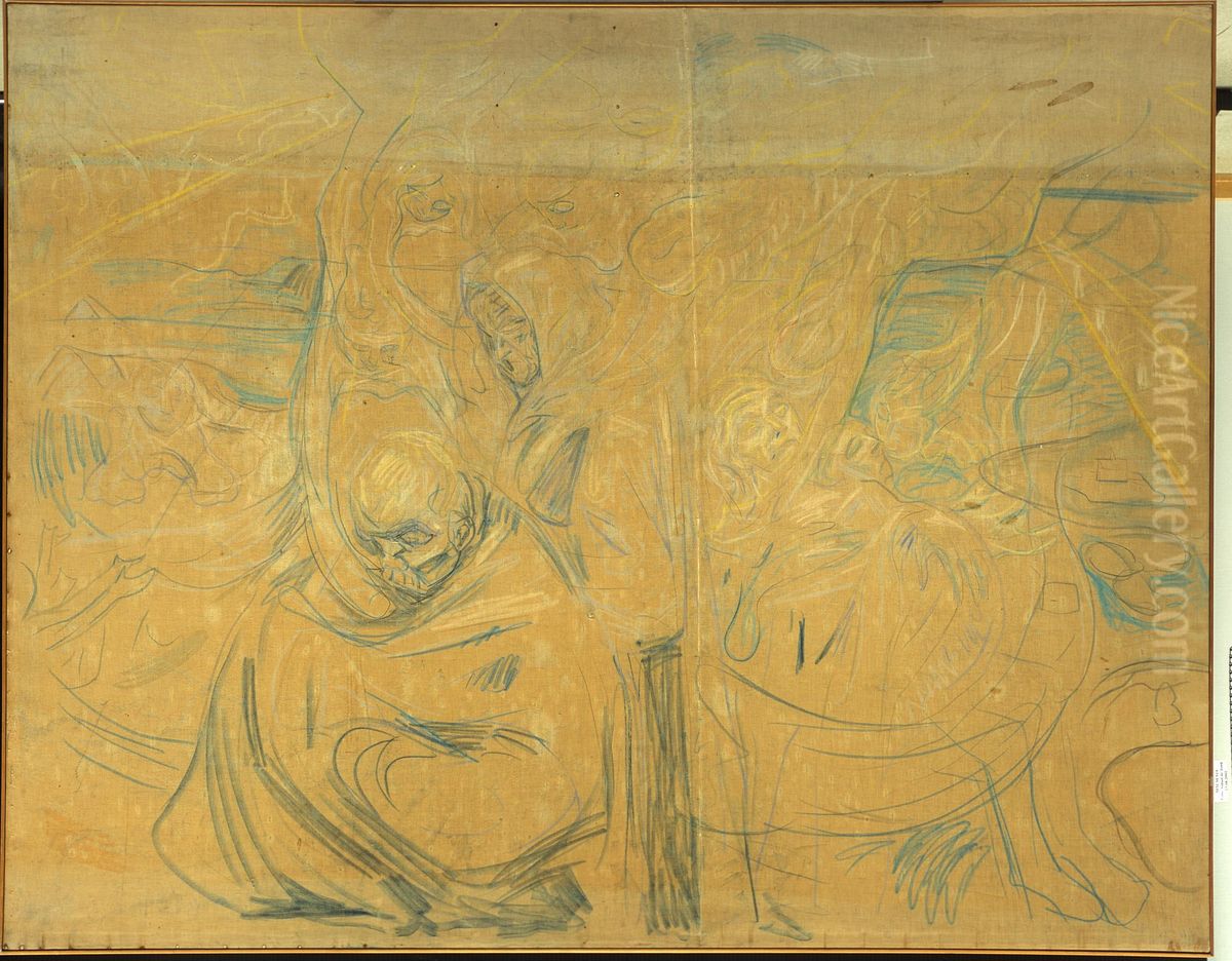 Old Men and Genii Oil Painting by Edvard Munch