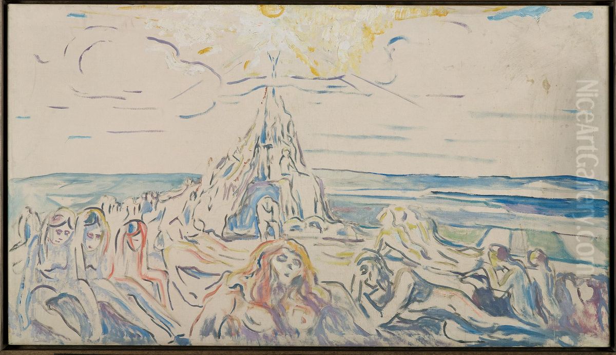 The Human Mountain Oil Painting by Edvard Munch