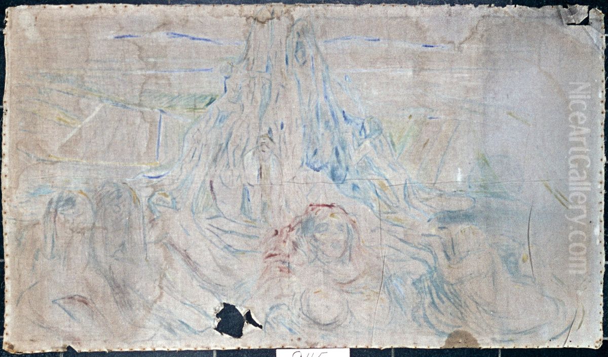 The Human Mountain Oil Painting by Edvard Munch