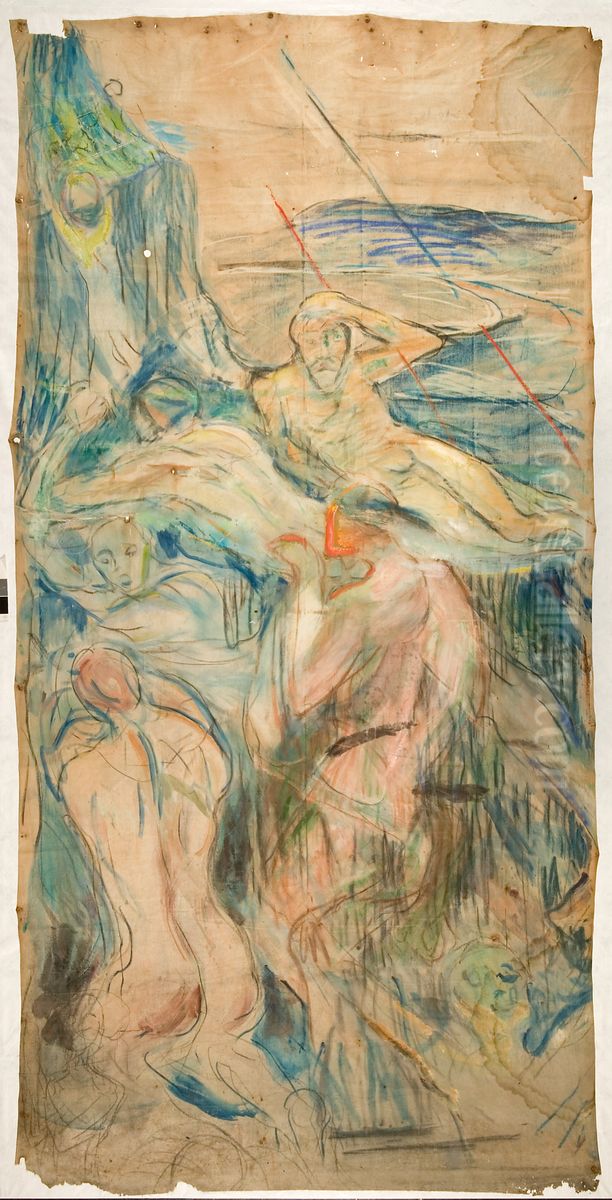 Right Part Oil Painting by Edvard Munch