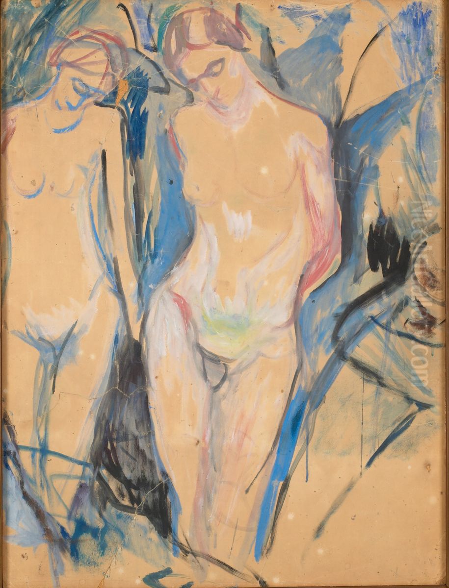 Two Graces Oil Painting by Edvard Munch