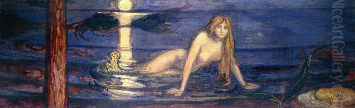 The MermaidorLady from the sea Oil Painting by Edvard Munch
