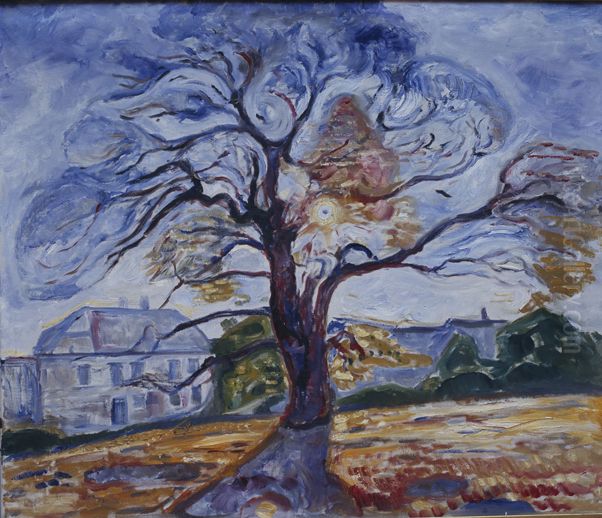 The Oak Oil Painting by Edvard Munch