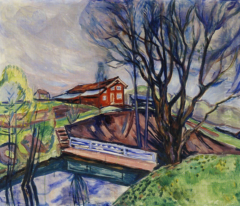 The Red House Oil Painting by Edvard Munch