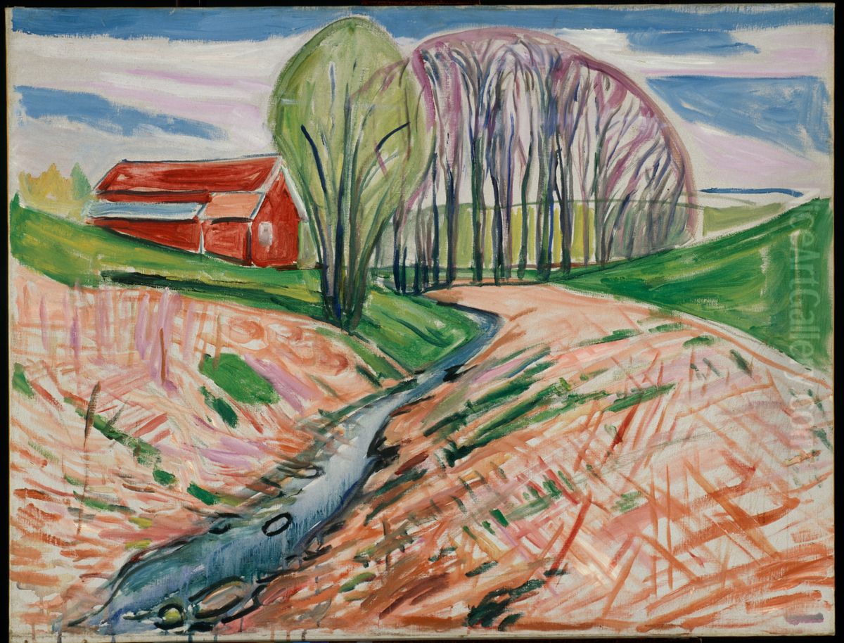The Red House Oil Painting by Edvard Munch