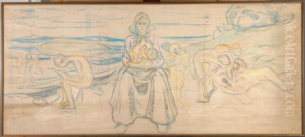 Alma Mater. The Researchers Oil Painting by Edvard Munch