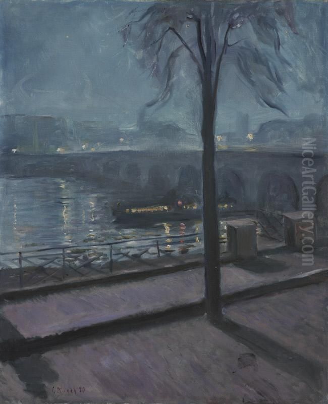 The Seine at Saint-Cloud Oil Painting by Edvard Munch
