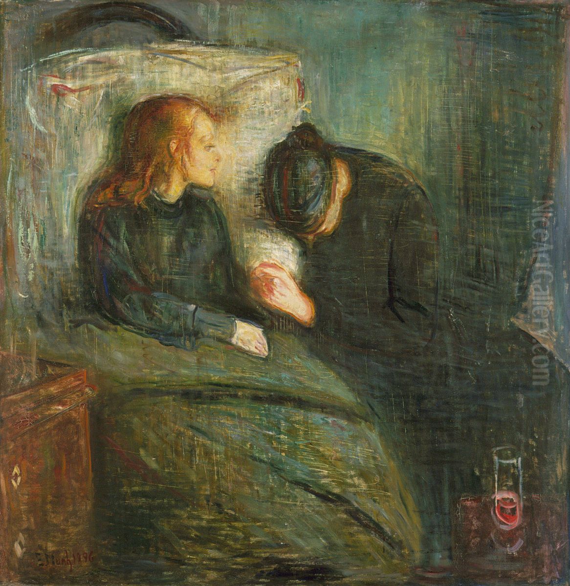 Det syke barn Oil Painting by Edvard Munch