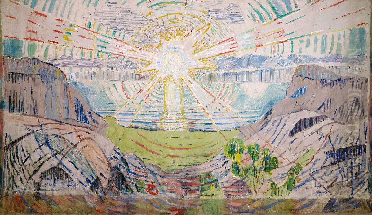 The Sun Oil Painting by Edvard Munch