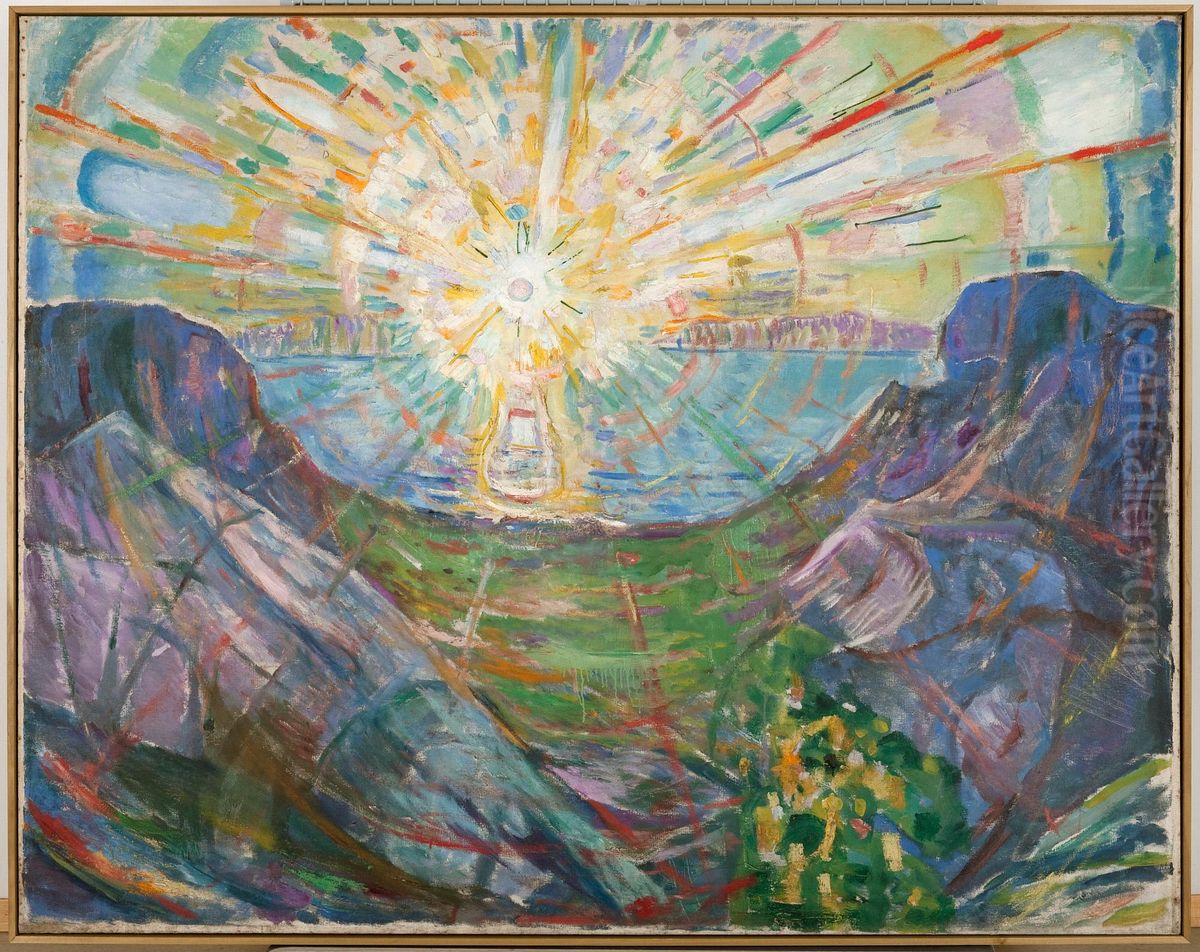 The Sun Oil Painting by Edvard Munch