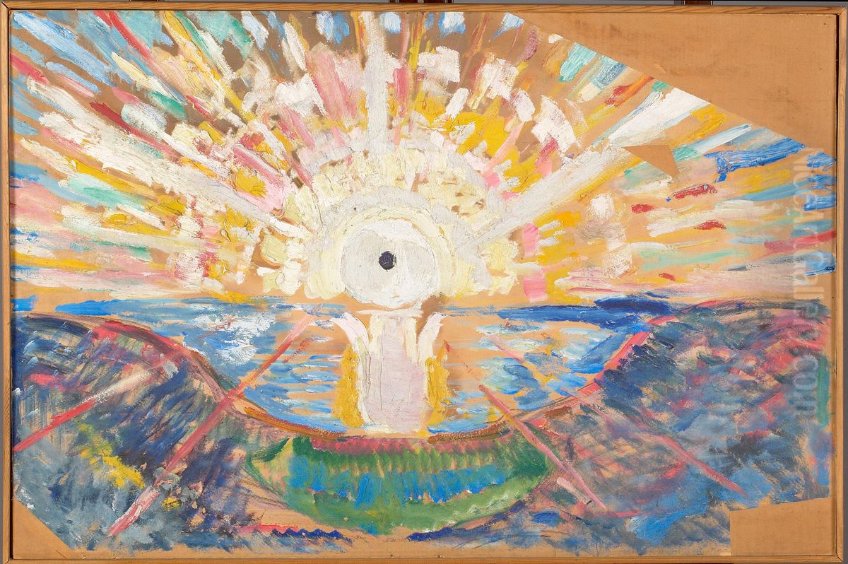 The Sun Oil Painting by Edvard Munch