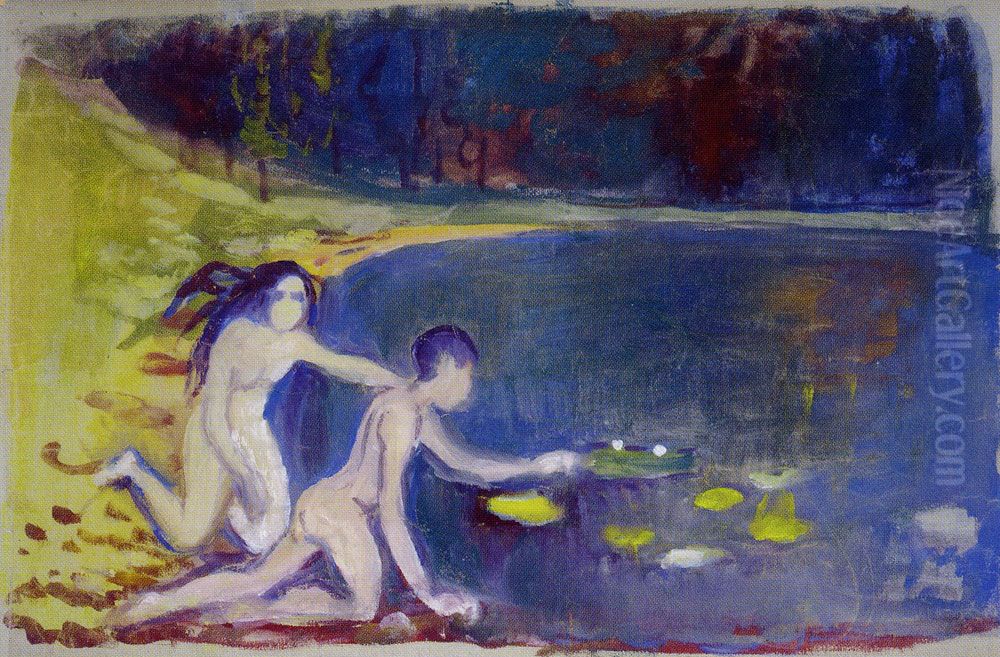 The Water Lillies Oil Painting by Edvard Munch