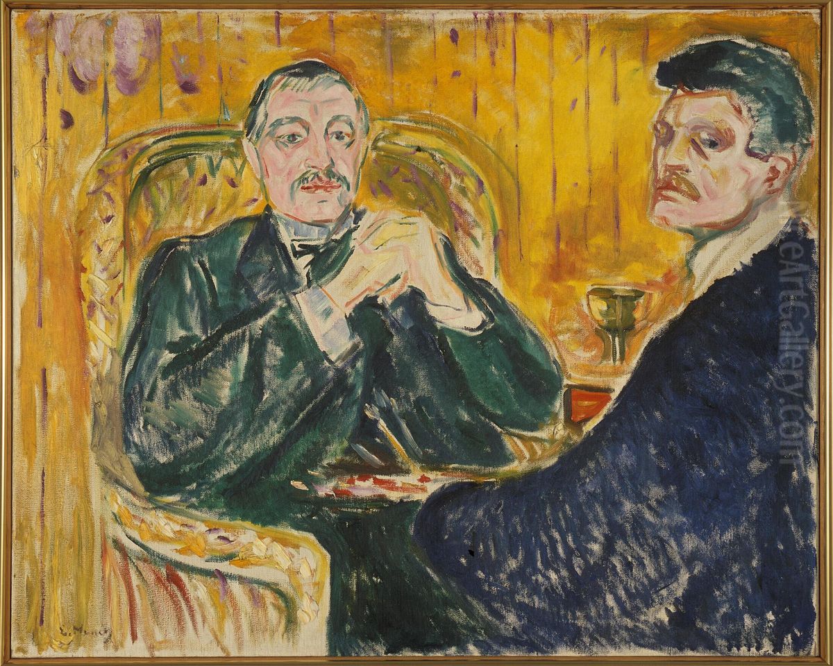 Torvald Stang and Edvard Munch Oil Painting by Edvard Munch