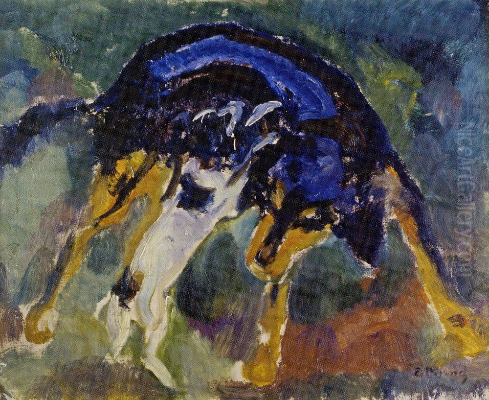 Two Dogs Oil Painting by Edvard Munch