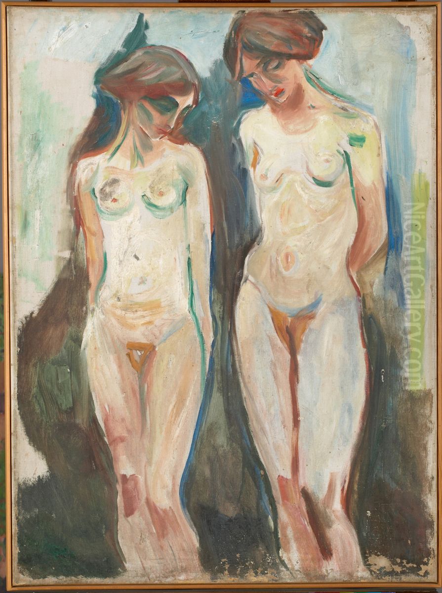 Two Graces Oil Painting by Edvard Munch