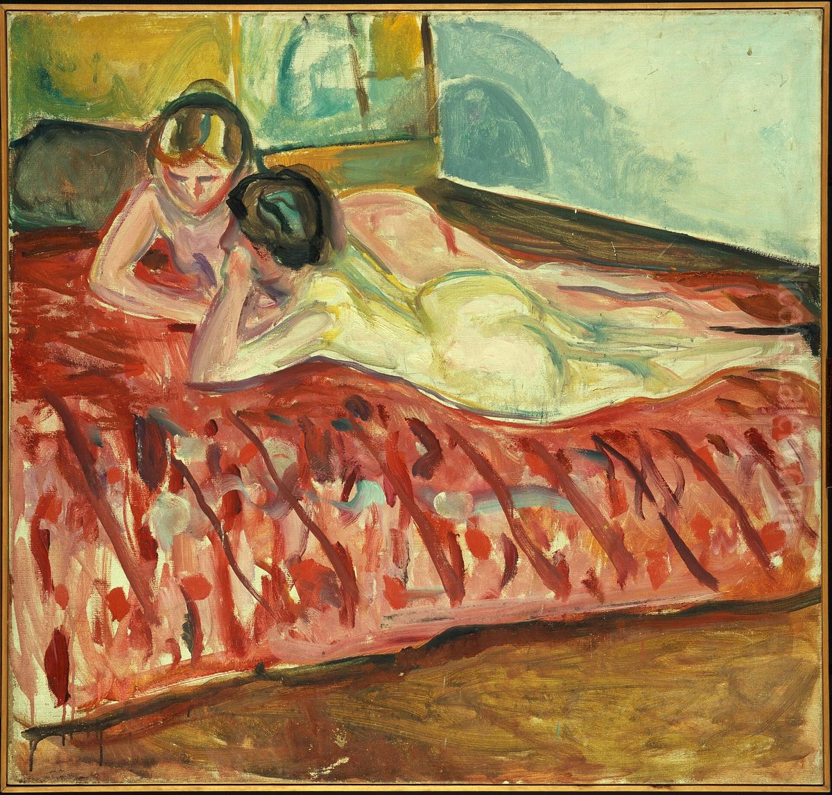 Two Reclining Nudes Oil Painting by Edvard Munch