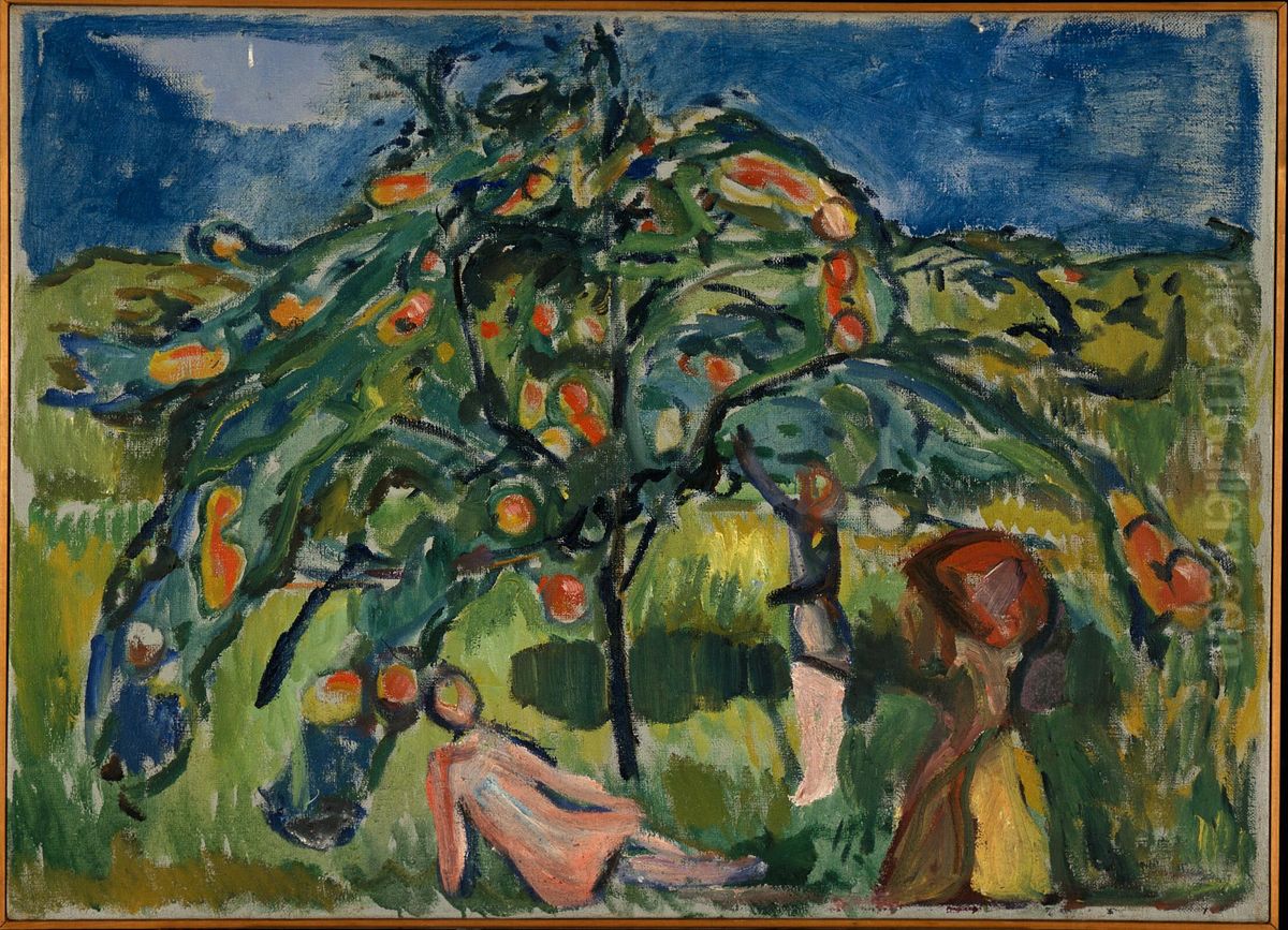 Under the Apple Tree Oil Painting by Edvard Munch