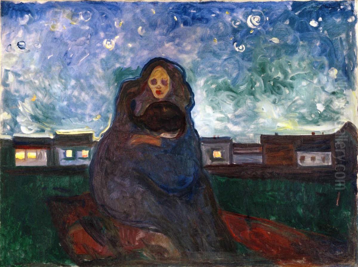 Under the Stars Oil Painting by Edvard Munch