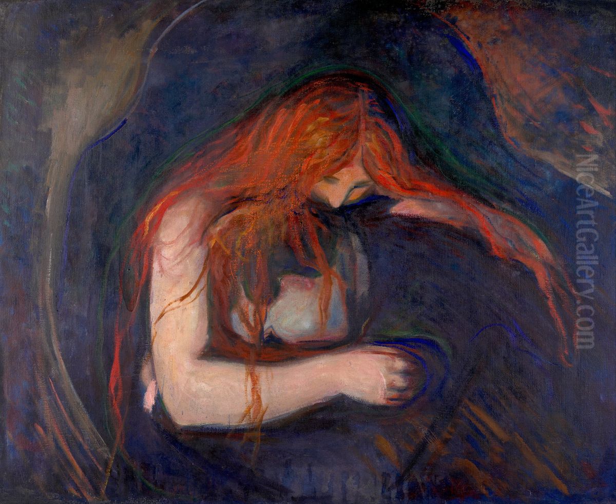 Vampiro Oil Painting by Edvard Munch