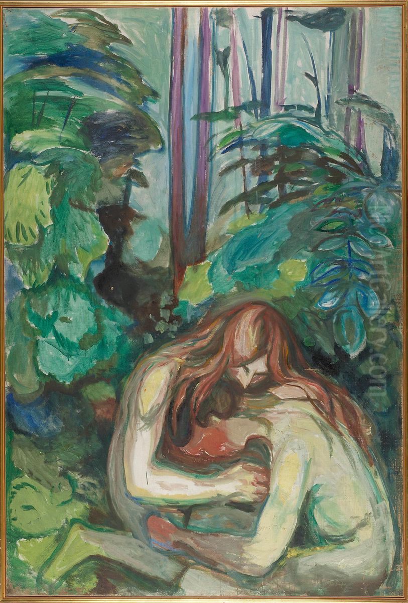 Vampire in the Forest Oil Painting by Edvard Munch