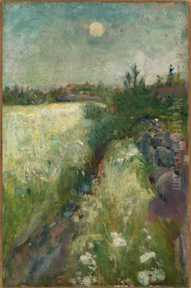 Flowery Meadow at Veierland Oil Painting by Edvard Munch