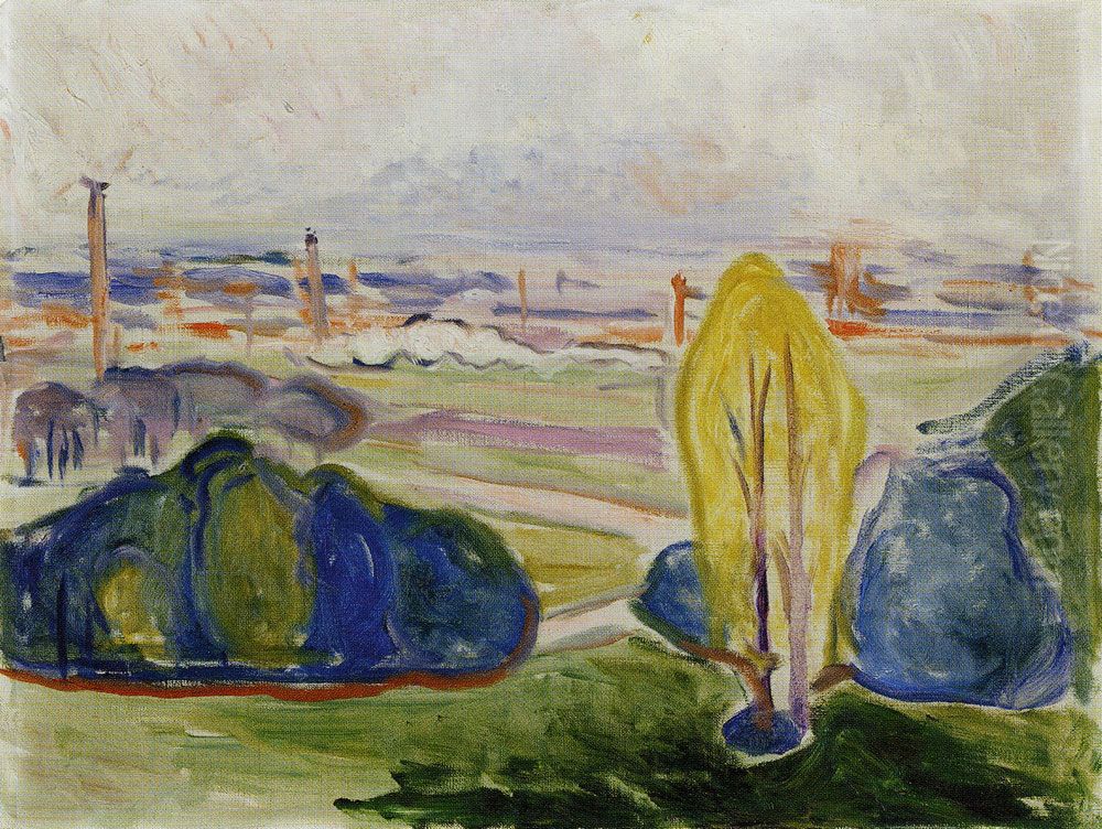 Blick aufs Chemnitztal Oil Painting by Edvard Munch