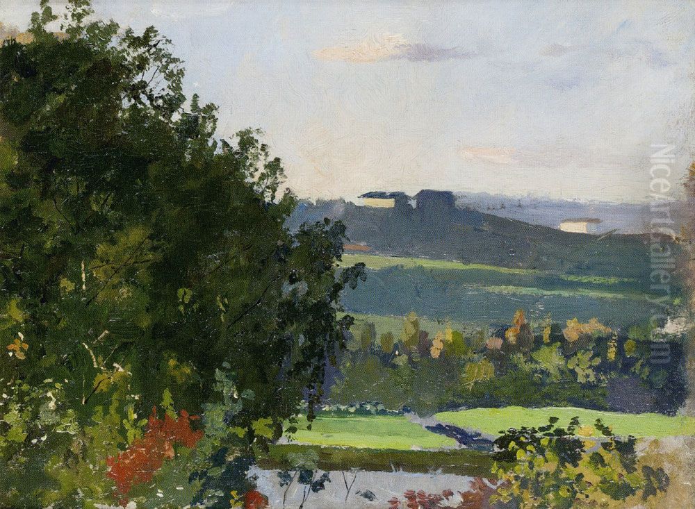 View of Gruner's Garden Oil Painting by Edvard Munch