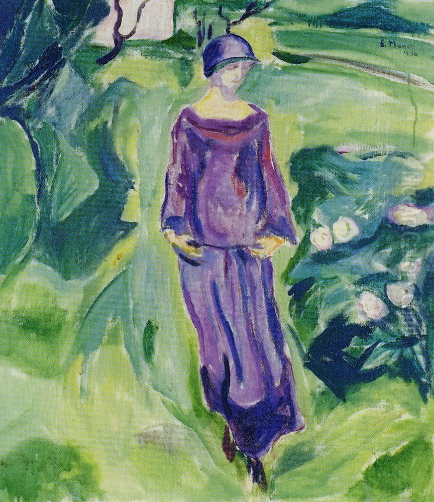 Walking in the Garden Oil Painting by Edvard Munch