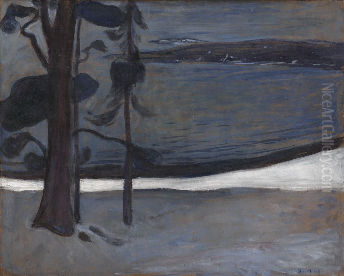 Winter at Nordstrand Oil Painting by Edvard Munch