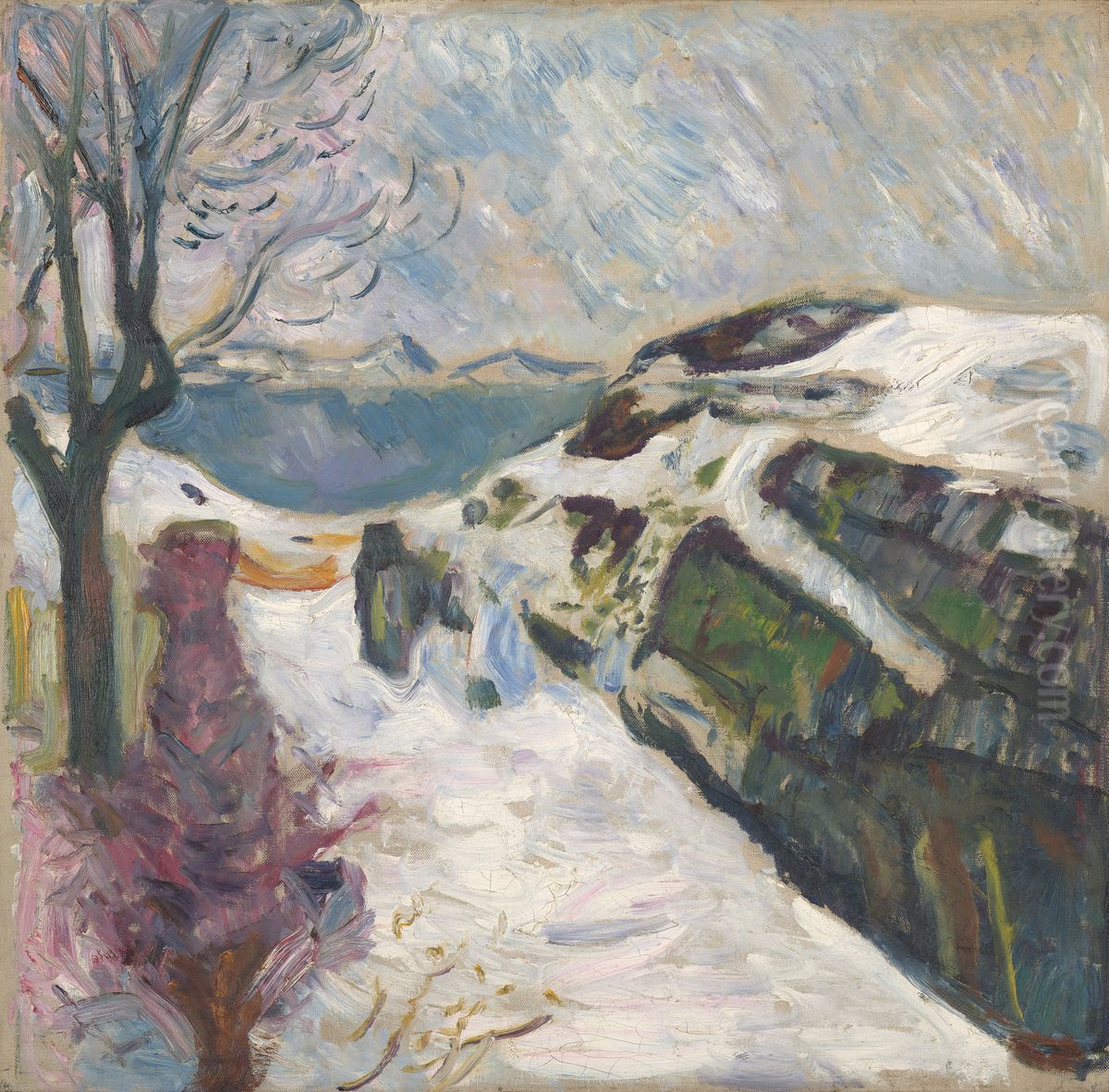 Winter Landscape from Kragero Oil Painting by Edvard Munch