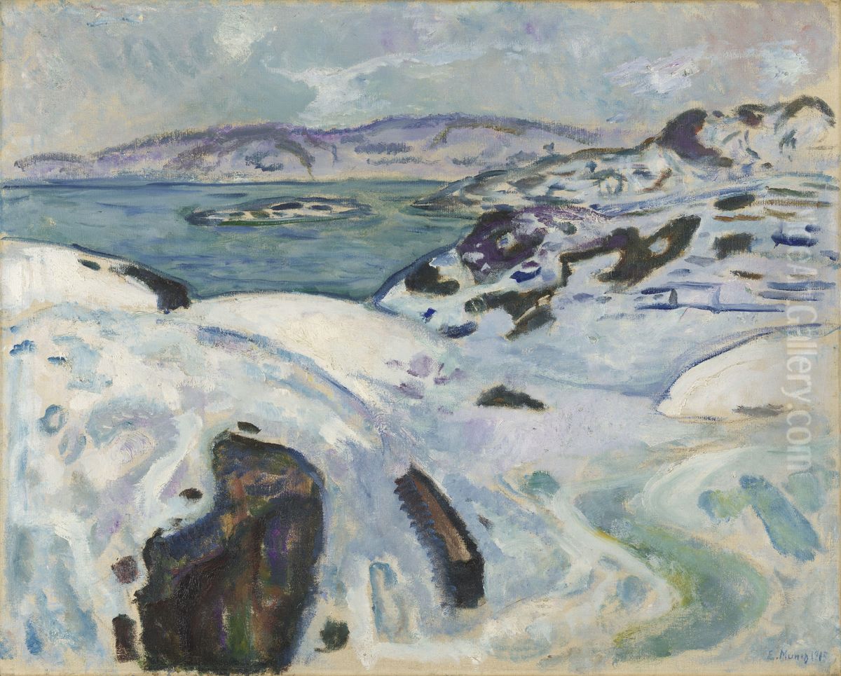 Winter on the Fiord Oil Painting by Edvard Munch
