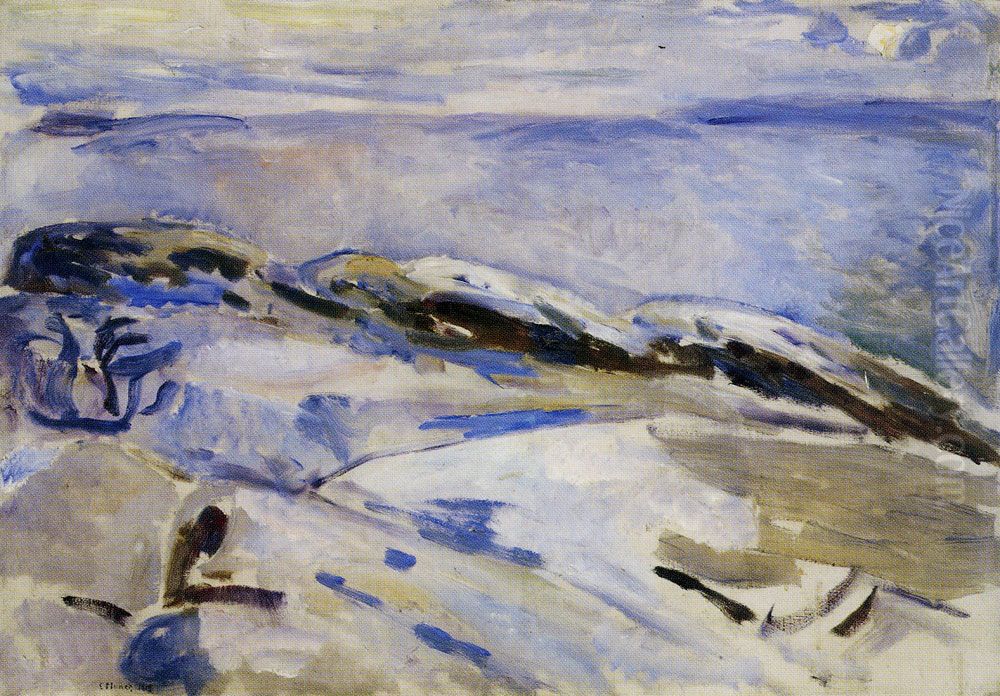 Winter on the Coast Oil Painting by Edvard Munch