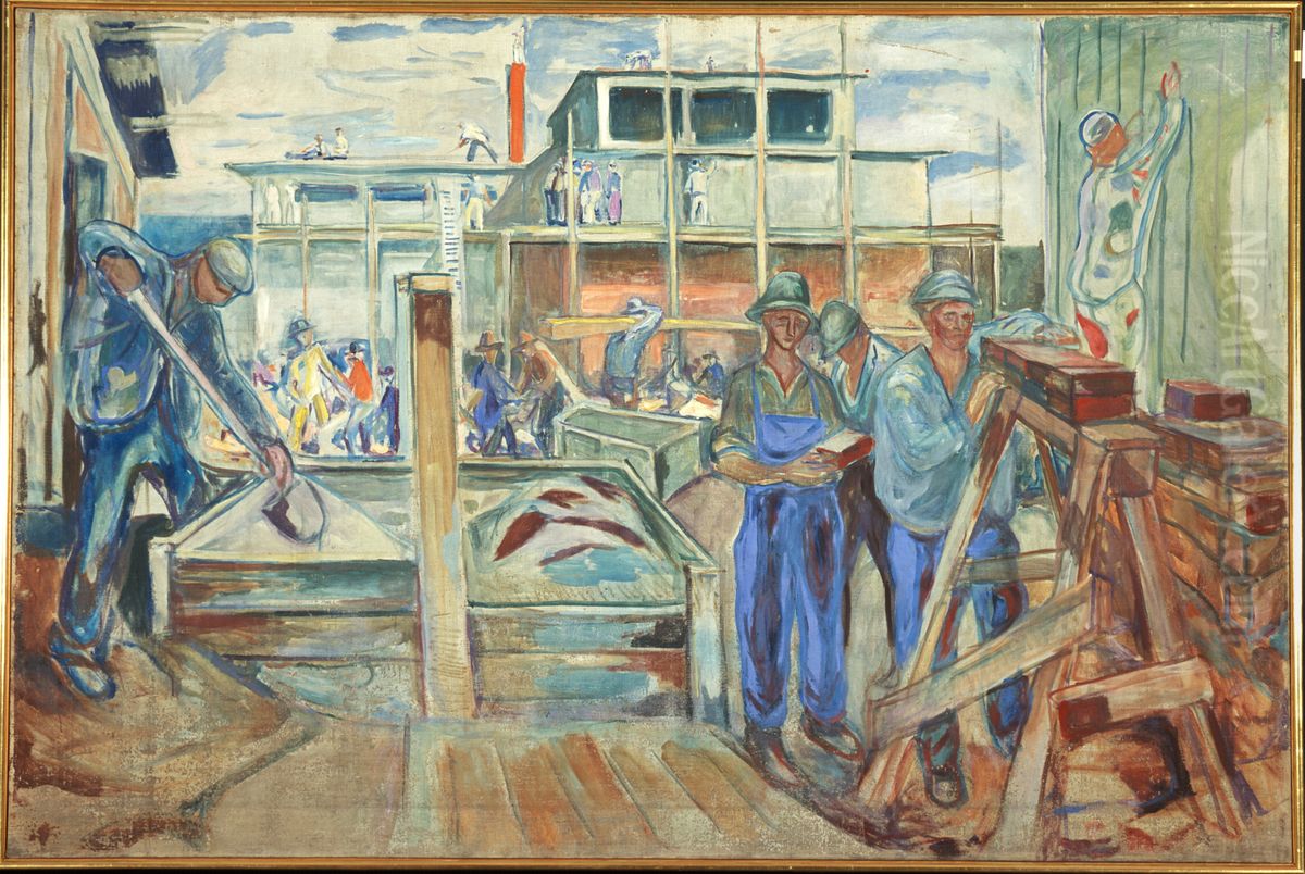 Winter Studio under Construction Oil Painting by Edvard Munch