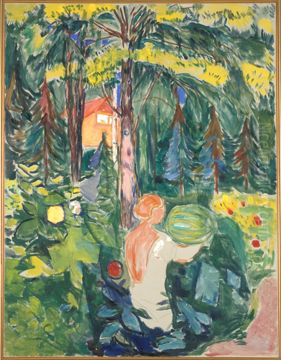 Woman with Pumpkin Oil Painting by Edvard Munch