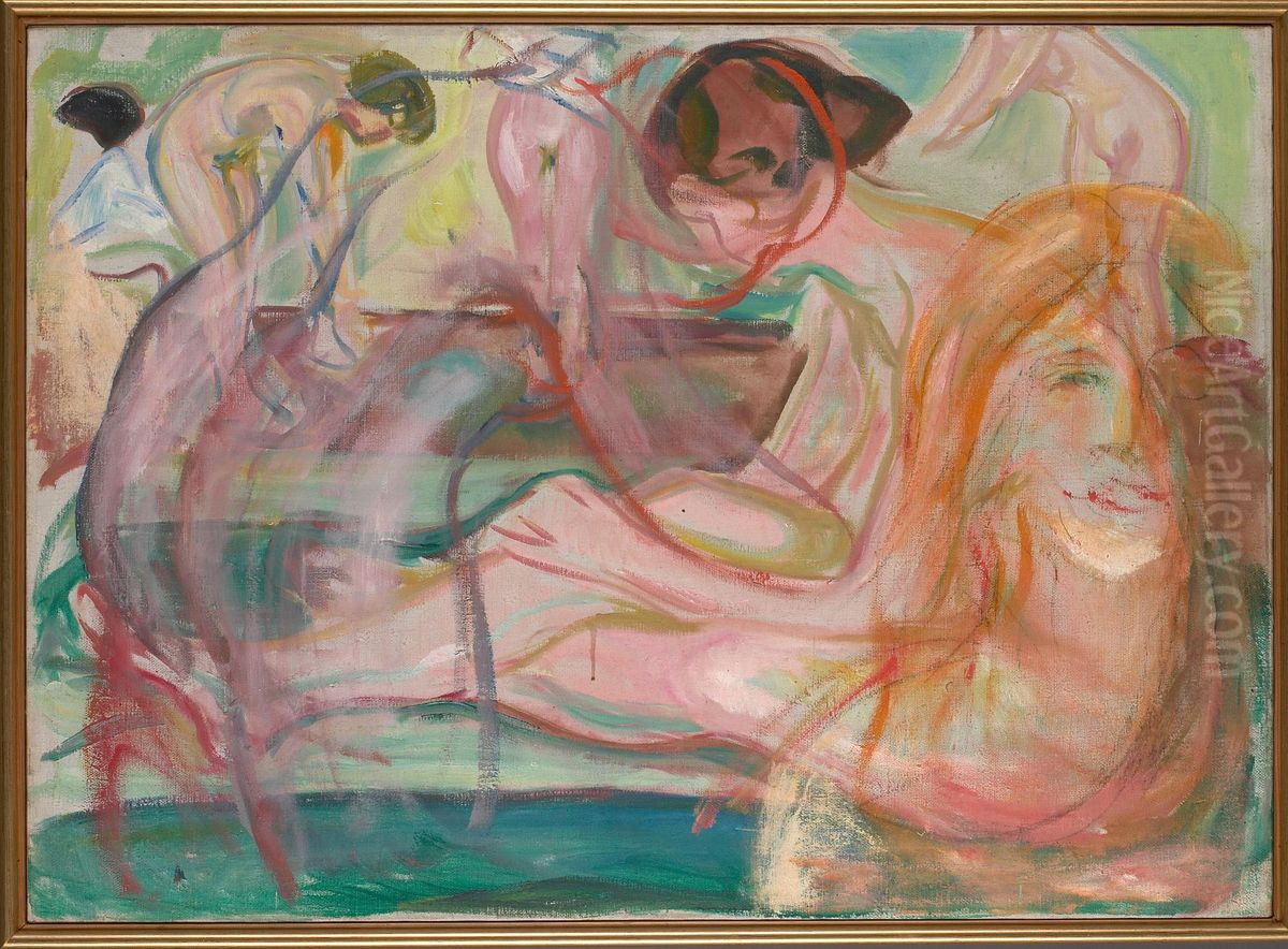 Women in the Bath Oil Painting by Edvard Munch