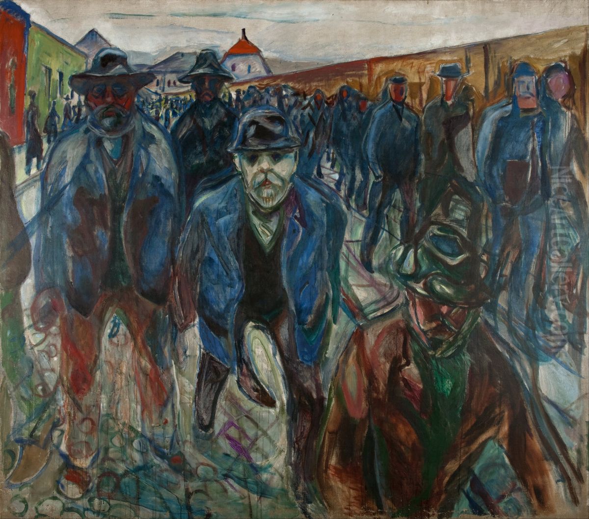 Workers on their Way Home Oil Painting by Edvard Munch