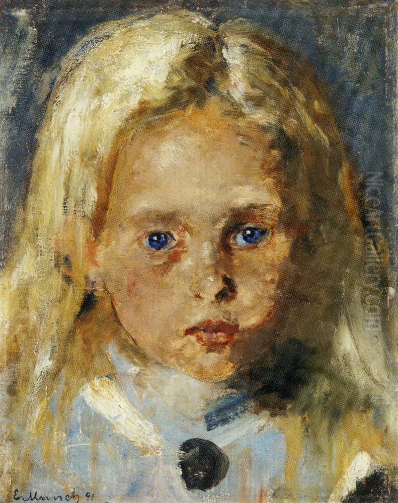 Young Blond Girl Oil Painting by Edvard Munch